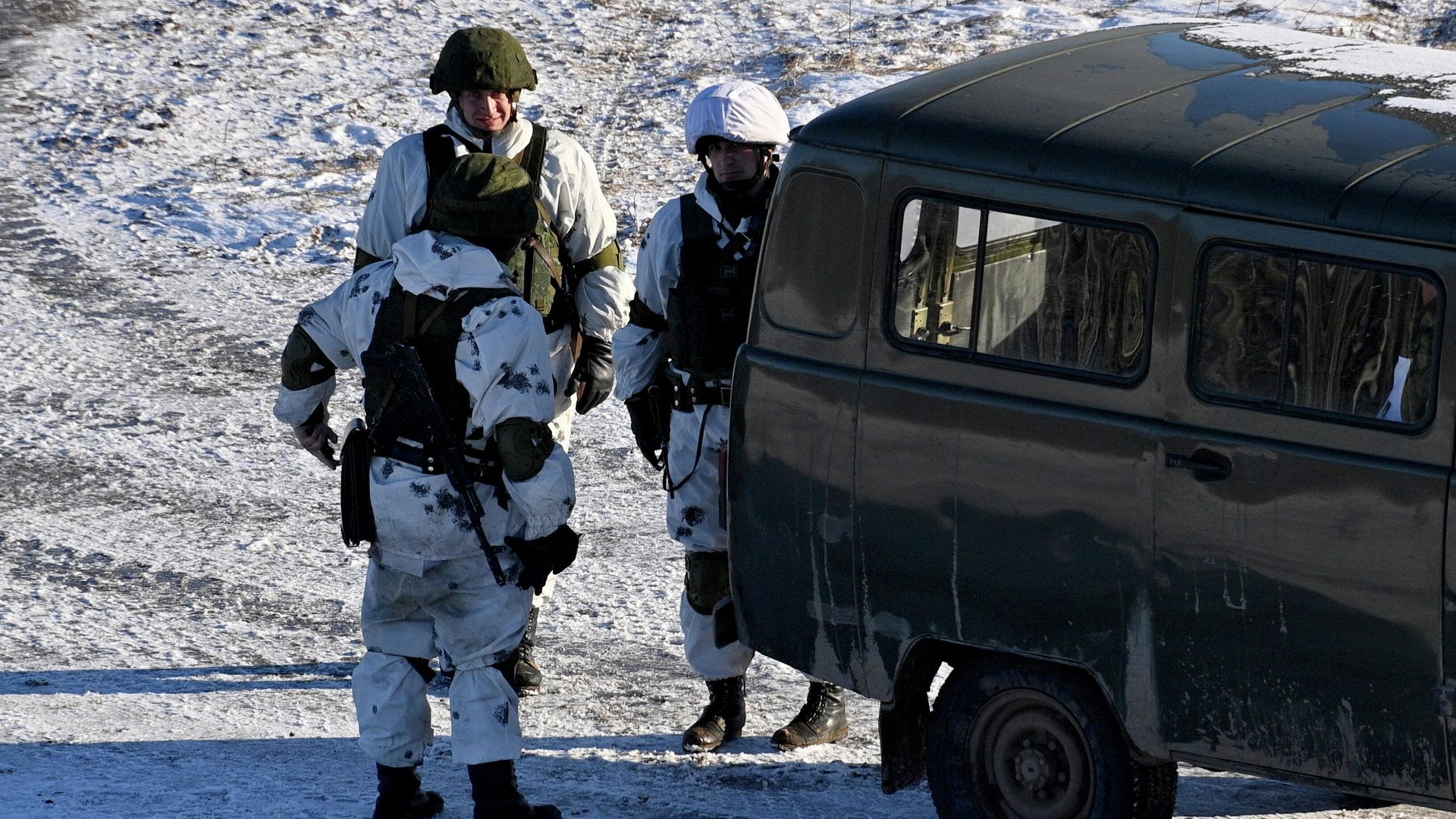 Военнослужащие во время совместных учений России и Белоруссии Союзная решимость-2022 на полигоне Гожский  - РИА Новости, 1920, 14.02.2022