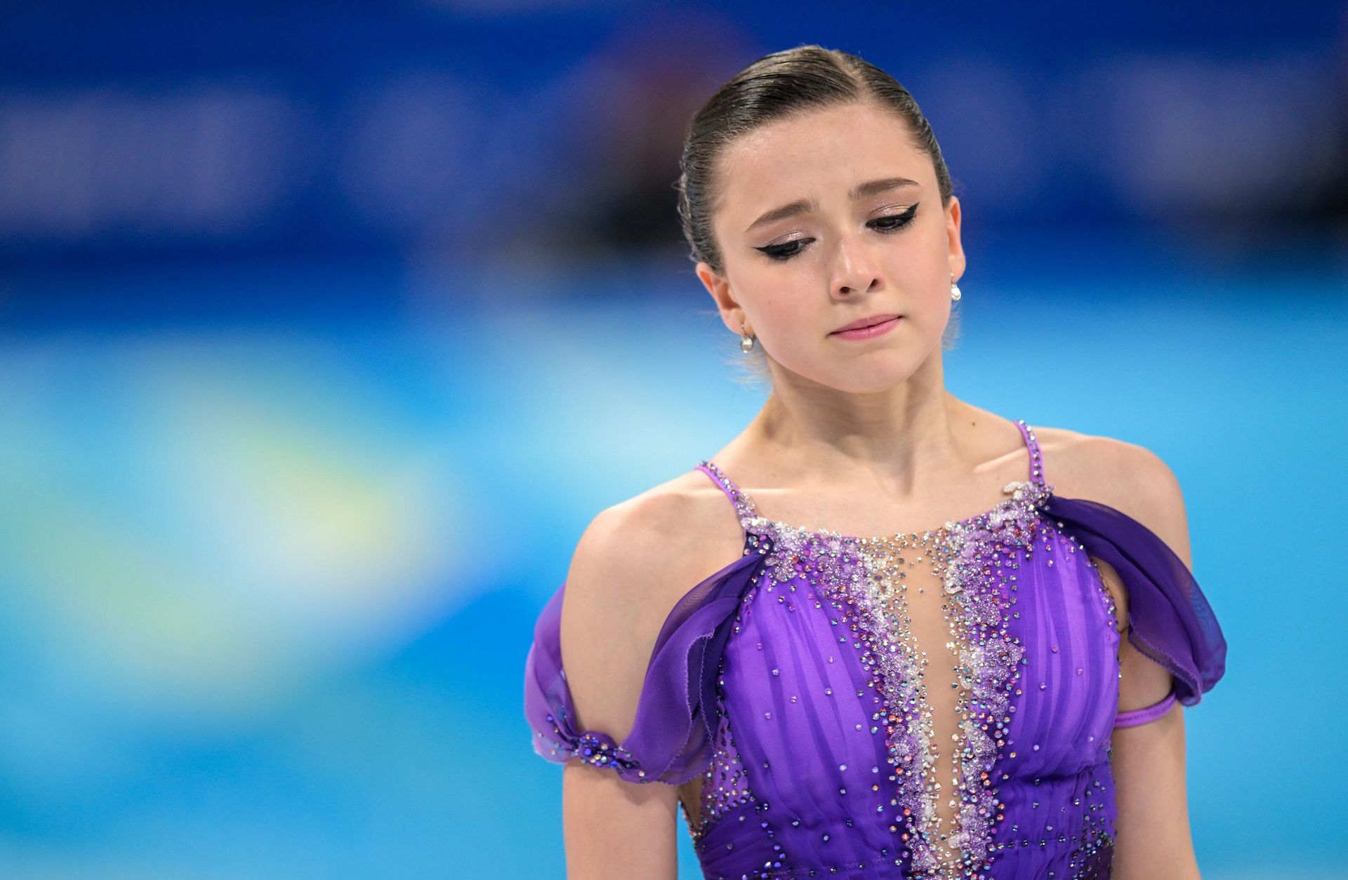 Камила Валиева выступает с короткой программой на соревнованиях по фигурному катанию на XXIV зимних Олимпийских играх в Пекине Камила Валиева выступает с короткой программой на соревнованиях по фигурному катанию на XXIV зимних Олимпийских играх в Пекине - РИА Новости, 1920, 15.02.2022