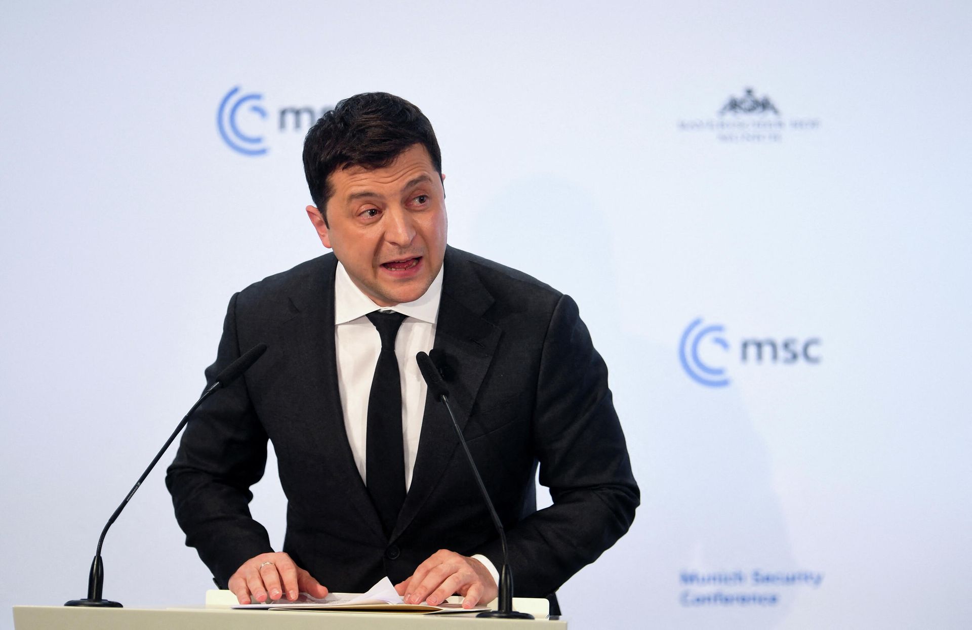 Президент Украины Владимир Зеленский выступает на Мюнхенской конференции по безопасности Президент Украины Владимир Зеленский выступает на Мюнхенской конференции по безопасности - РИА Новости, 1920, 21.02.2022