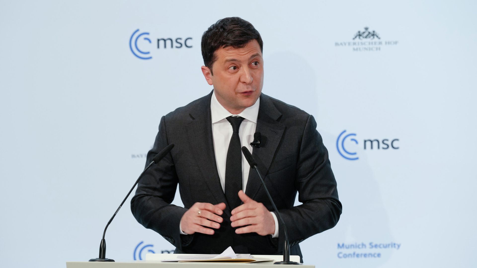 Президент Украины Владимир Зеленский выступает на Мюнхенской конференции по безопасности Президент Украины Владимир Зеленский выступает на Мюнхенской конференции по безопасности - РИА Новости, 1920, 19.02.2022