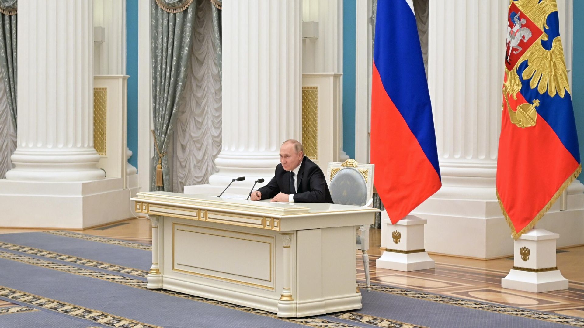 Президент РФ Владимир Путин во время встречи с представителями российских деловых кругов - РИА Новости, 1920, 16.03.2022
