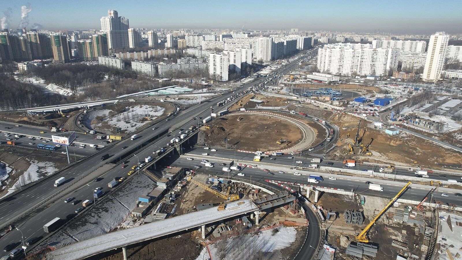 Реконструкция развязки МКАД - Липецкая улица Реконструкция развязки МКАД - Липецкая улица - РИА Новости, 1920, 02.03.2022