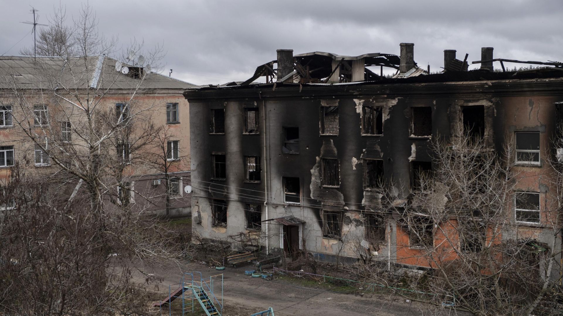 Последствия боевых действий в городе Счастье Последствия боевых действий в городе Счастье - РИА Новости, 1920, 13.03.2022