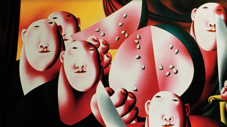 Олег Целков Групповой портрет с арбузом, 1963 Олег Целков Групповой портрет с арбузом, 1963