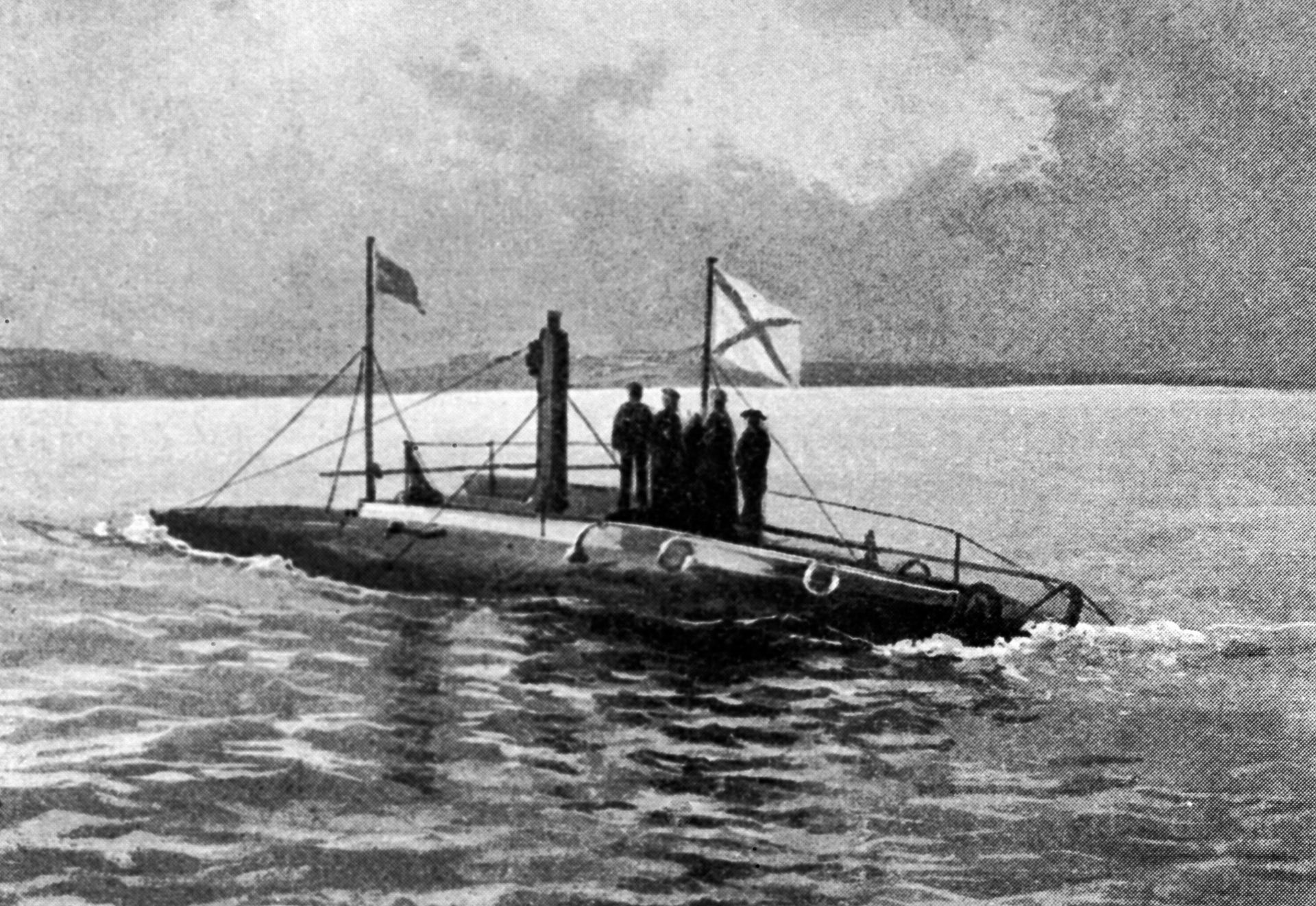 Первая русская подводная лодка Дельфин, принимавшая участие в русско-японской войне 1904-1905 годов Первая русская подводная лодка Дельфин, принимавшая участие в русско-японской войне 1904-1905 годов - РИА Новости, 1920, 05.03.2022