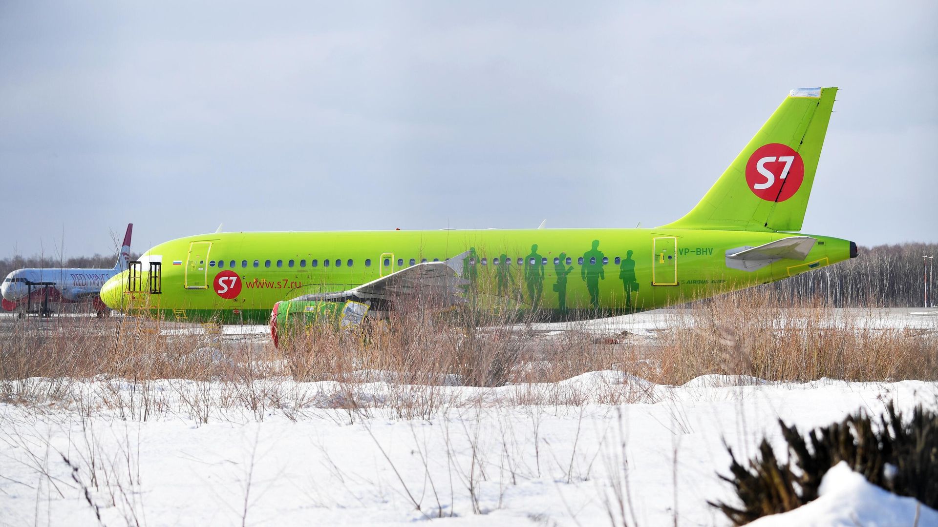 Самолет Airbus A319 авиакомпании S7 в Московском аэропорту Домодедово имени М. В. Ломоносова - РИА Новости, 1920, 22.12.2023