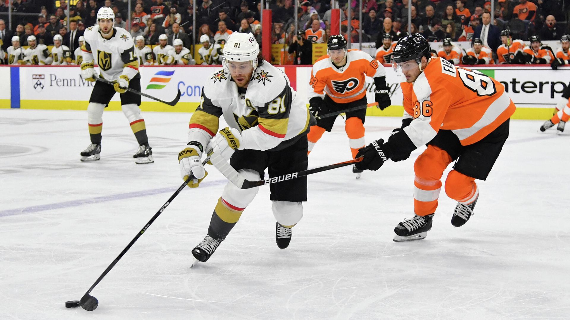 Эпизод матча Филадельфия Флайерз - Вегас Голден Найтс Эпизод матча Филадельфия Флайерз - Вегас Голден Найтс - РИА Новости, 1920, 09.03.2022