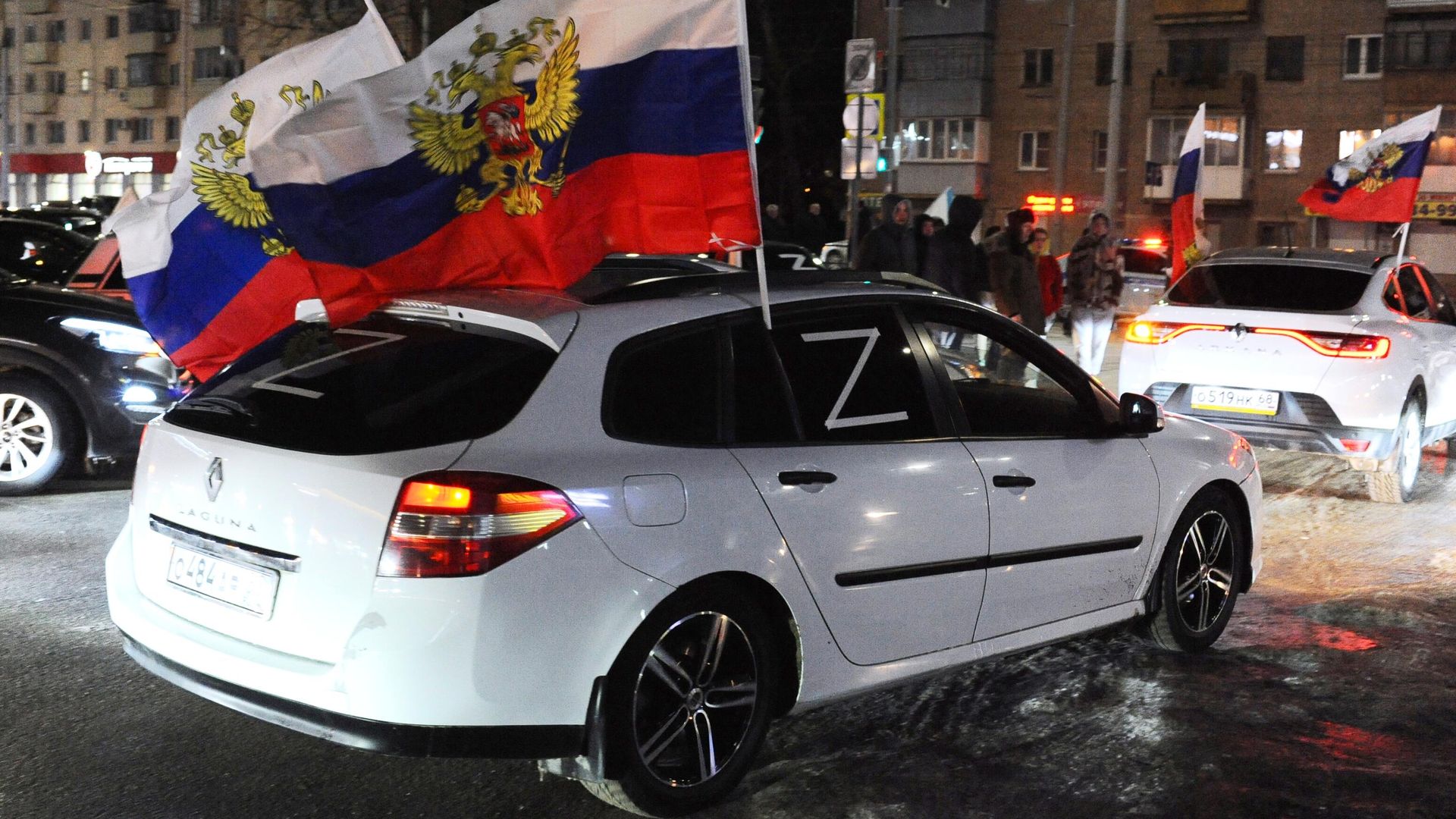 Участники автопробега в Тамбове в поддержку российских военных на Украине - РИА Новости, 1920, 10.03.2022