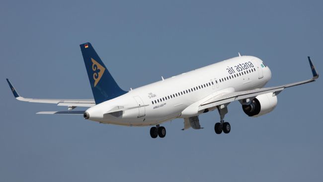 Самолет Airbus A320neo авиакомпании Air Astana