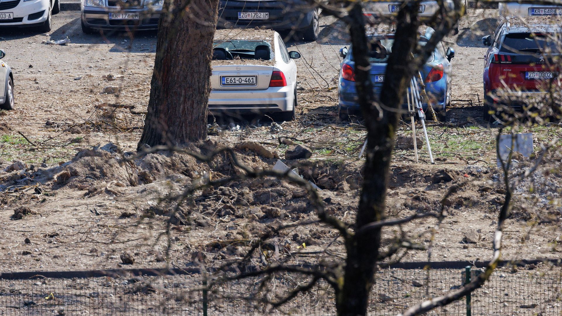 Место падения беспилотника в Загребе Место падения беспилотника в Загребе - РИА Новости, 1920, 13.03.2022