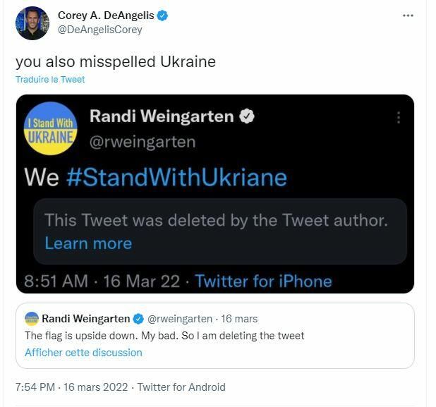 Репост сообщения Американской федерации учителей в сети Twitter Репост сообщения Американской федерации учителей в сети Twitter - РИА Новости, 1920, 17.03.2022