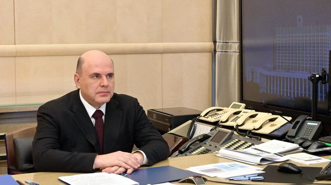 Председатель правительства РФ Михаил Мишустин проводит в режиме видеоконференции совещание с членами кабинета министров РФ