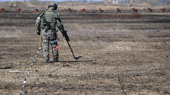 Саперы одной из инженерных бригад ВС РФ