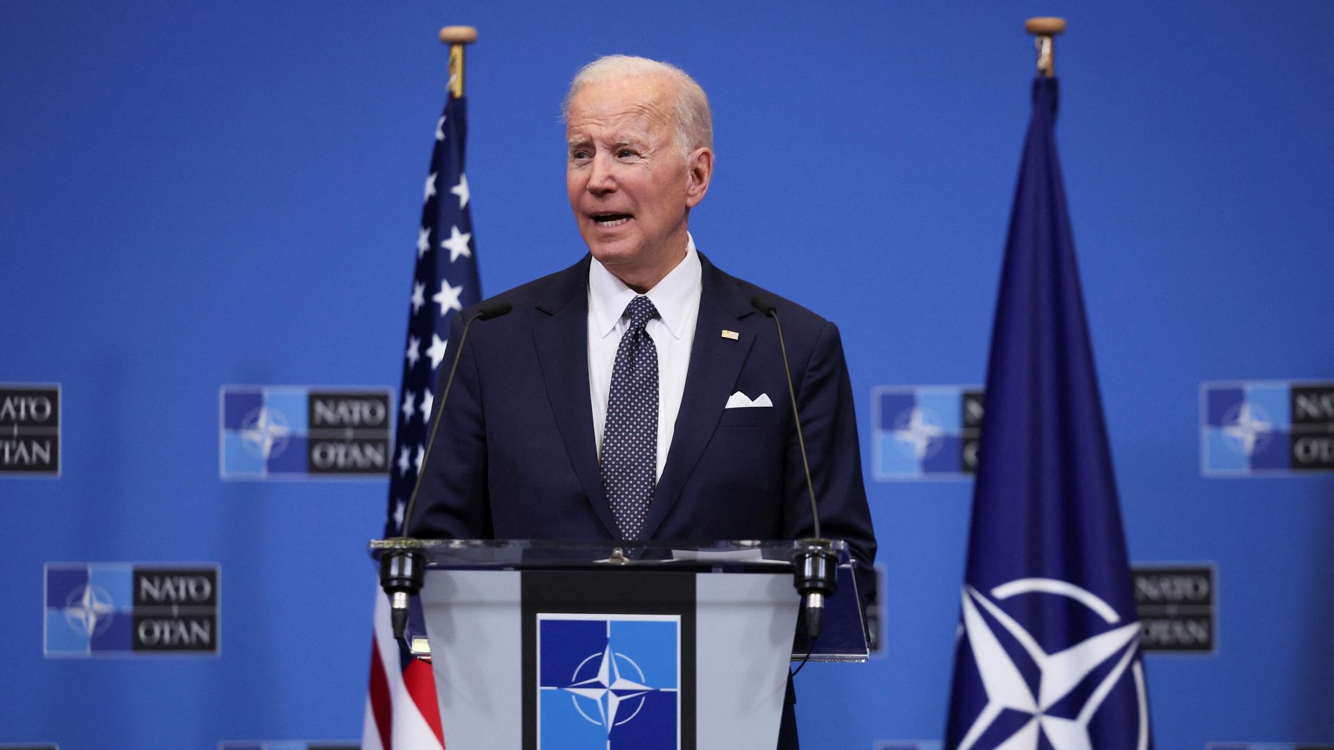 Президент США Джо Байден выступает на пресс-конференции после саммита НАТО в Брюсселе Президент США Джо Байден выступает на пресс-конференции после саммита НАТО в Брюсселе - РИА Новости, 1920, 07.04.2022