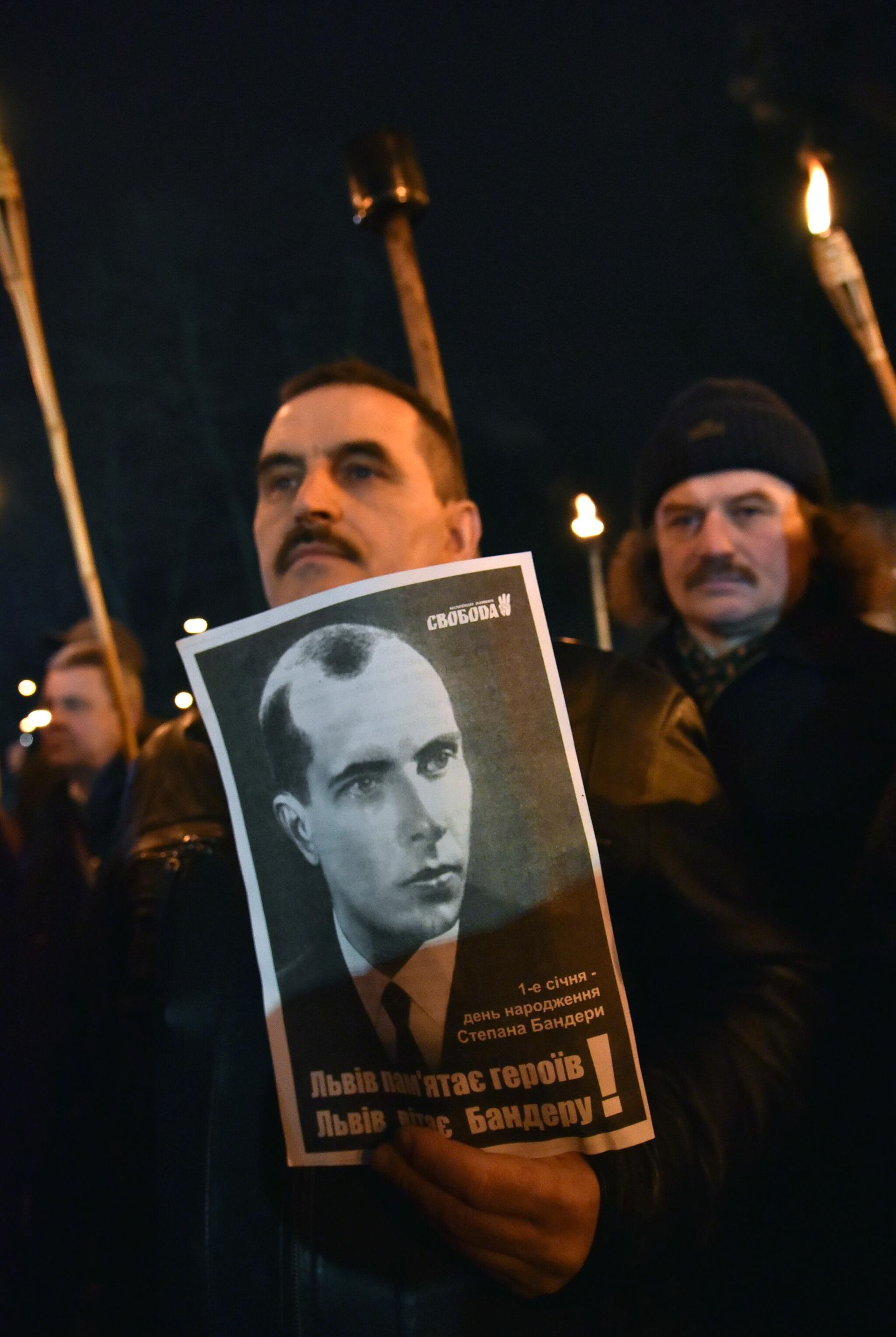 Участники марша националистов, приуроченного к 109-й годовщине со дня рождения Степана Бандеры, во Львове - РИА Новости, 1920, 03.08.2026