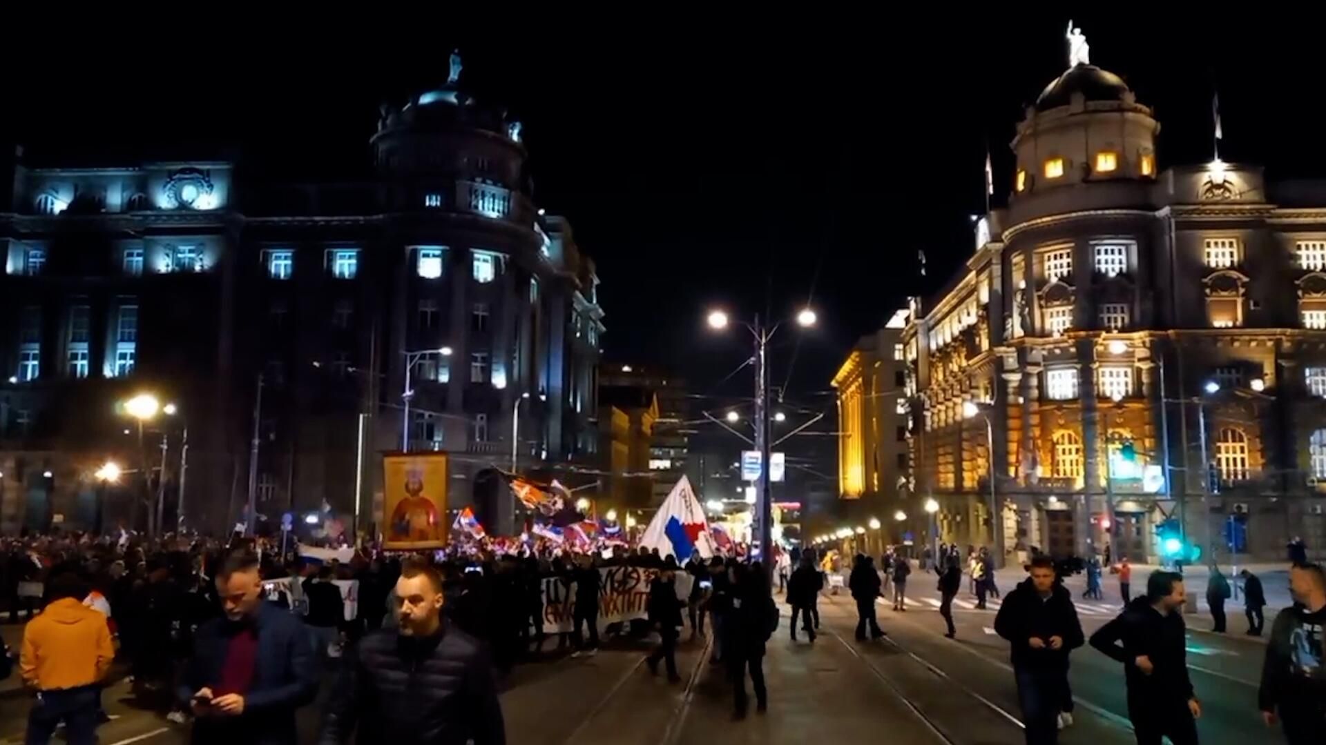 Массовая акция Мы против НАТО в Белграде Массовая акция Мы против НАТО в Белграде - РИА Новости, 1920, 24.03.2022