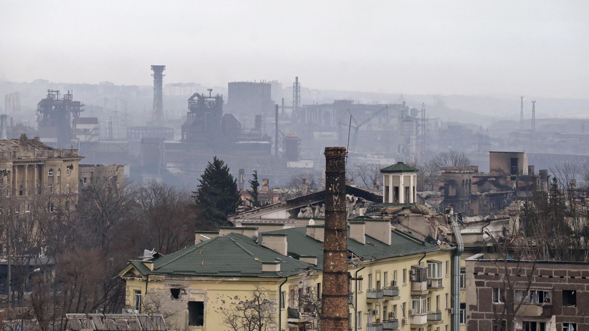 Вид Мариуполя в сторону комбината Азовсталь - РИА Новости, 1920, 11.04.2022