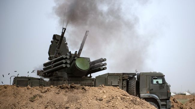 ЗРПК Панцирь-С1 на полевом аэродроме ВКС России в зоне проведения специальной военной операции