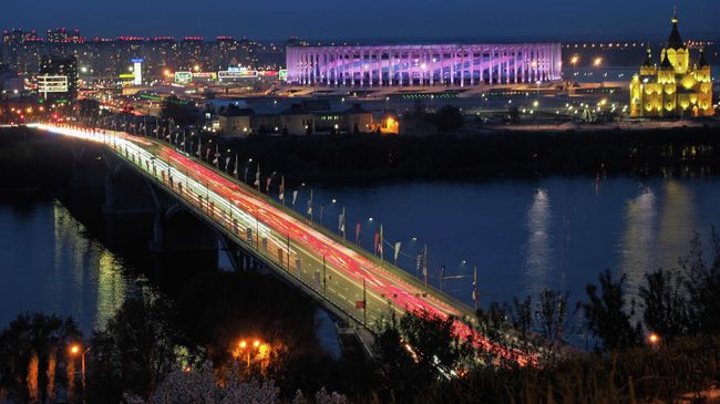 Вид на Канавинский мост в Нижнем Новгороде