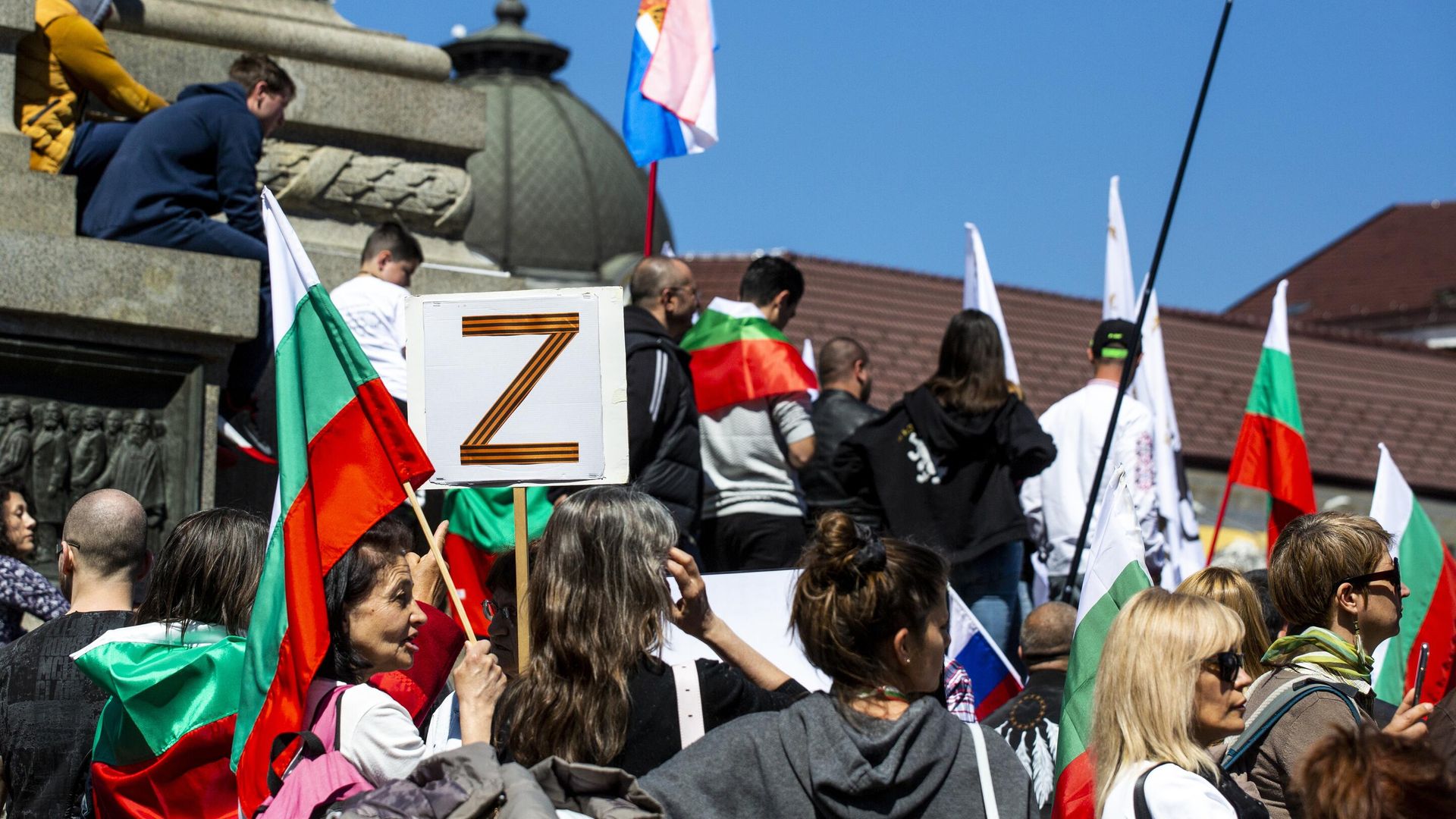 Участники митинга против поставок оружия Украине в центре Софии Участники митинга против поставок оружия Украине в центре Софии - РИА Новости, 1920, 02.08.2022