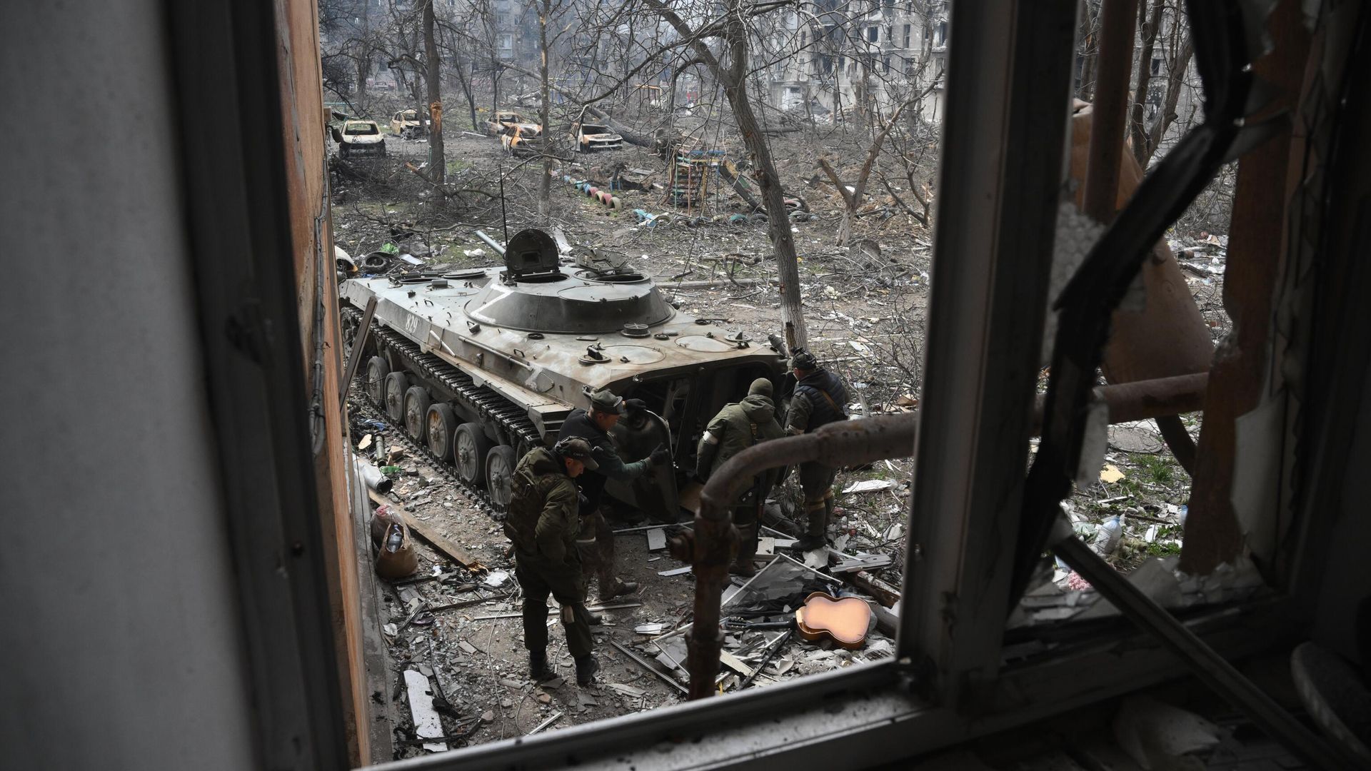 Военнослужащие Народной милиции ДНР в Мариуполе Военнослужащие Народной милиции ДНР в Мариуполе - РИА Новости, 1920, 20.04.2022