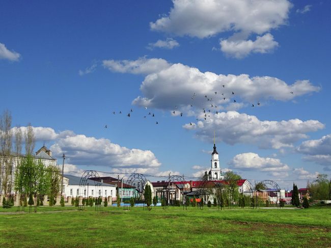Городской парк, вид на Троицкий собор Городской парк, вид на Троицкий собор