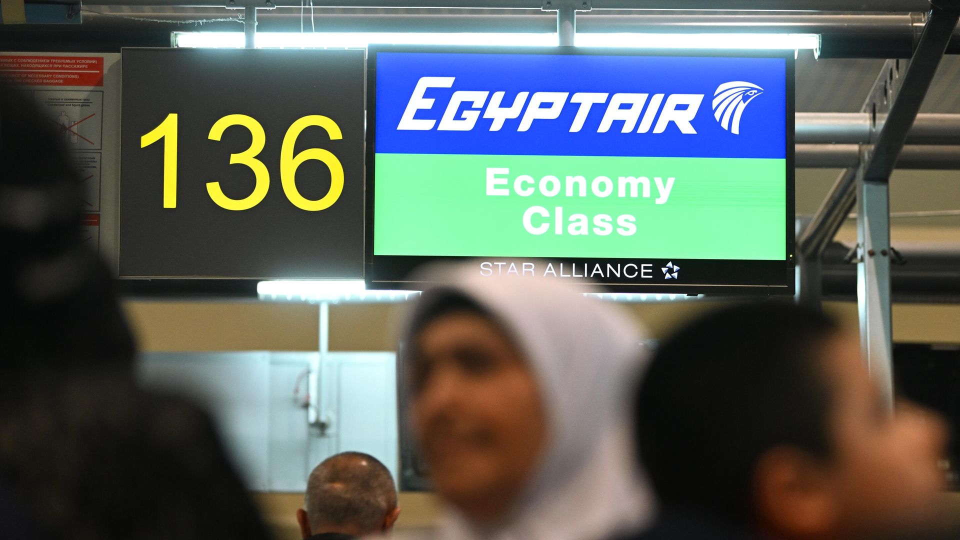 Пассажиры стоят в очереди на регистрацию на рейс авиакомпании EgyptAir в международном аэропорту Домодедово Пассажиры стоят в очереди на регистрацию на рейс авиакомпании EgyptAir в международном аэропорту Домодедово - РИА Новости, 1920, 01.09.2022
