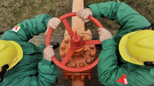 Рабочие на газораспределительной станции в Венгрии