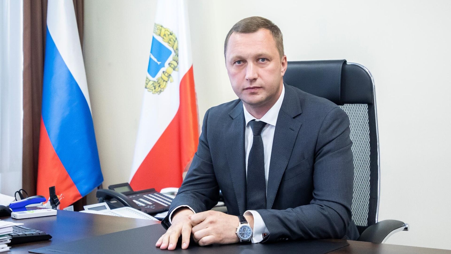 Временно исполняющий обязанности губернатора Саратовской области Роман Бусаргин Временно исполняющий обязанности губернатора Саратовской области Роман Бусаргин - РИА Новости, 1920
