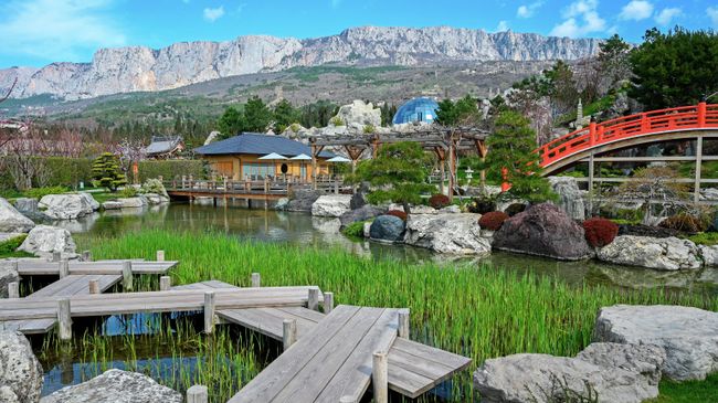 Японский сад Шесть чувств на территории санаторно-курортного комплекса Mriya Resort & SPA в Крыму Японский сад Шесть чувств на территории санаторно-курортного комплекса Mriya Resort & SPA в Крыму