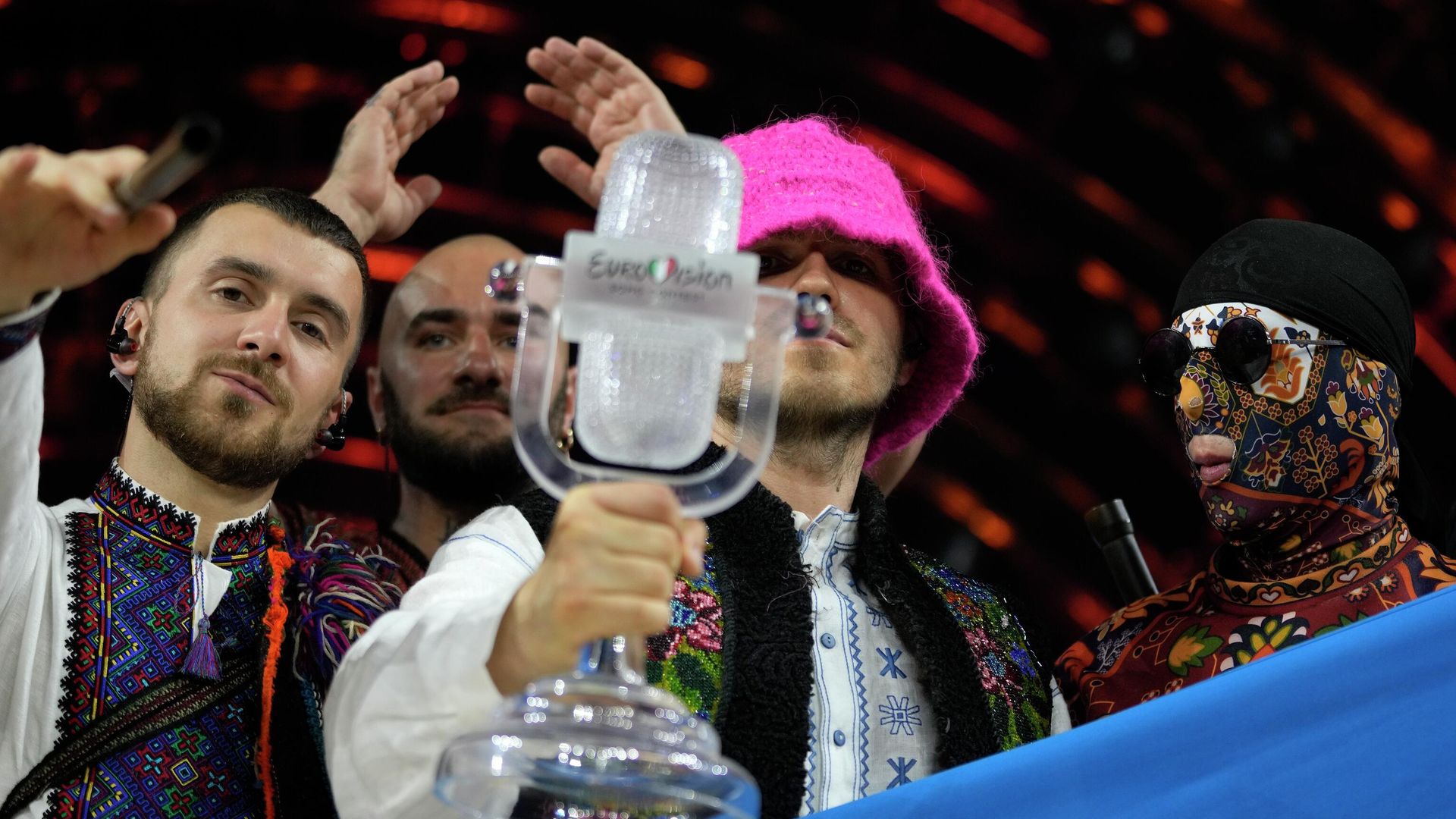 Украинская группа Kalush Orchestra на конкурсе песни Евровидение Украинская группа Kalush Orchestra на конкурсе песни Евровидение - РИА Новости, 1920, 21.05.2022
