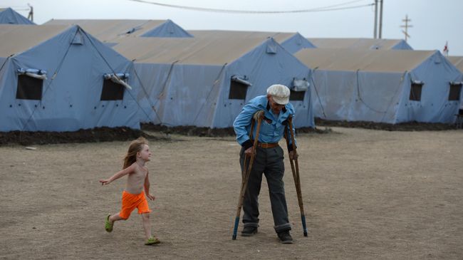Лагерь украинских беженцев в Ростовской области, 2014 год. Лагерь украинских беженцев в Ростовской области, 2014 год.
