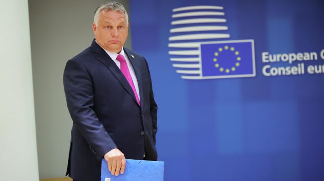 Премьер-министр Венгрии Виктор Орбан на саммите ЕС в Брюсселе
