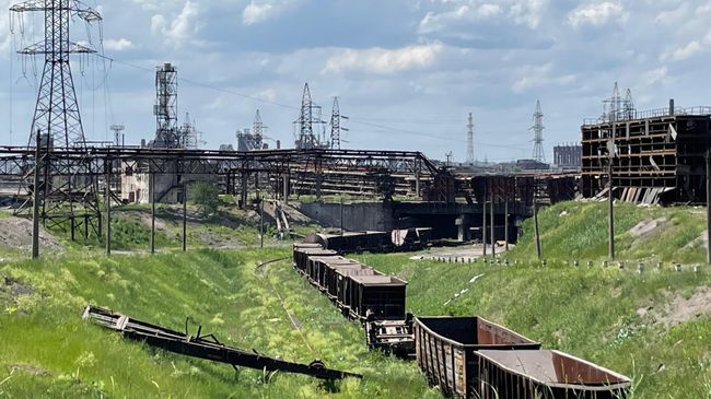 Металлургический комбинат Азовсталь после освобождения союзными войсками армий России и ДНР