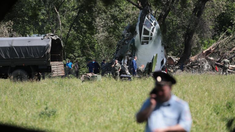Место крушения военно-транспортного самолета Ил-76 в Рязанской области Место крушения военно-транспортного самолета Ил-76 в Рязанской области