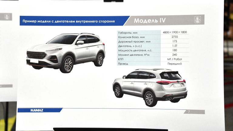 Стенд с Моделью IV из примерного модельного ряда продукции автомобильного завода Москвич