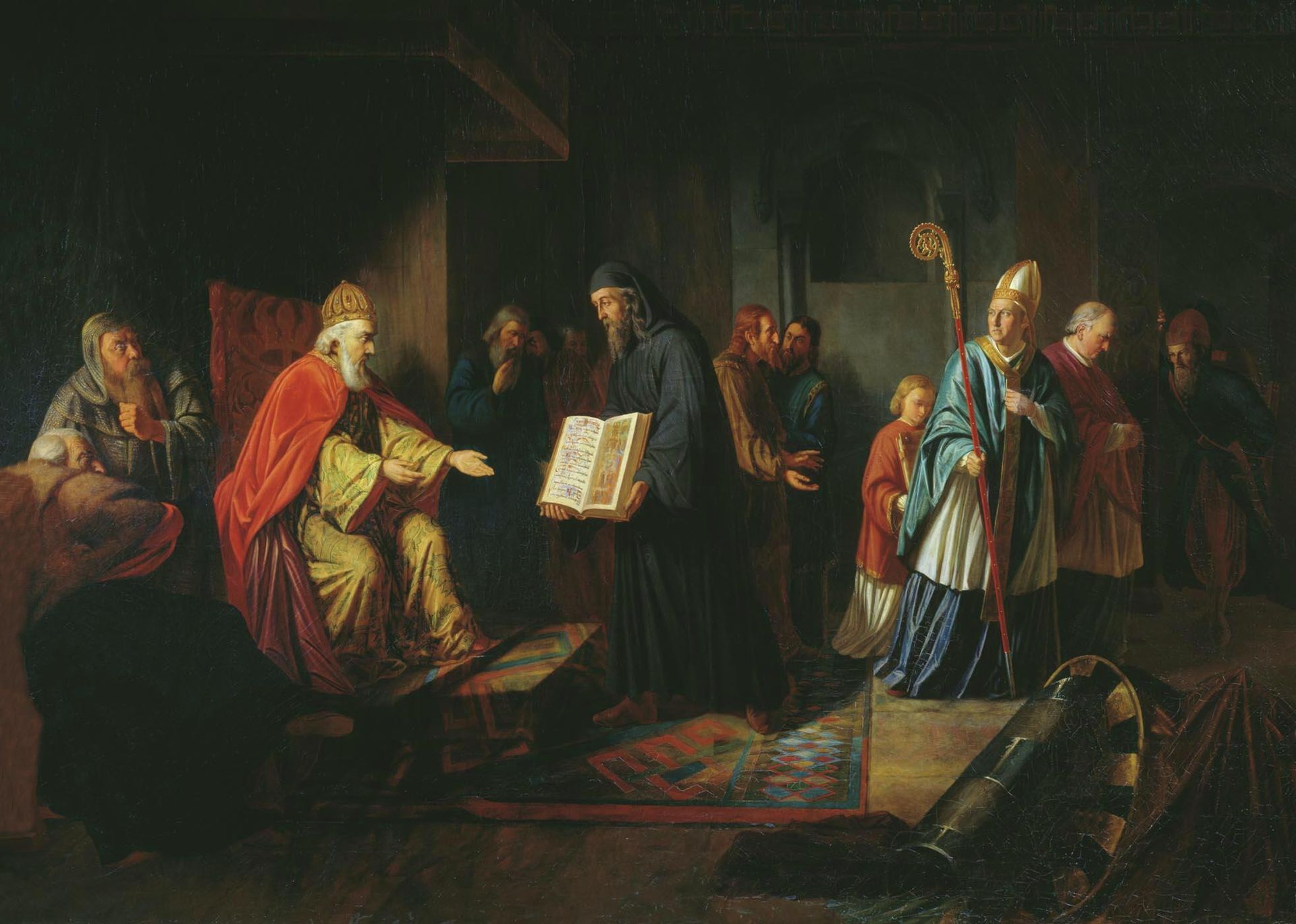 Великий князь Владимир избирает религию. Иван Эггинк. 1822 г. Холст, масло. Государственный музей истории религии, Санкт-Петербург Великий князь Владимир избирает религию. Иван Эггинк. 1822 г. Холст, масло. Государственный музей истории религии, Санкт-Петербург - РИА Новости, 1920, 27.07.2026