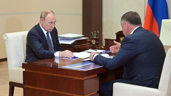 Президент РФ В. Путин встретился с вице-премьером РФ М. Хуснуллиным