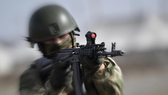 Военный в зоне проведения спецоперации на Востоке Украины