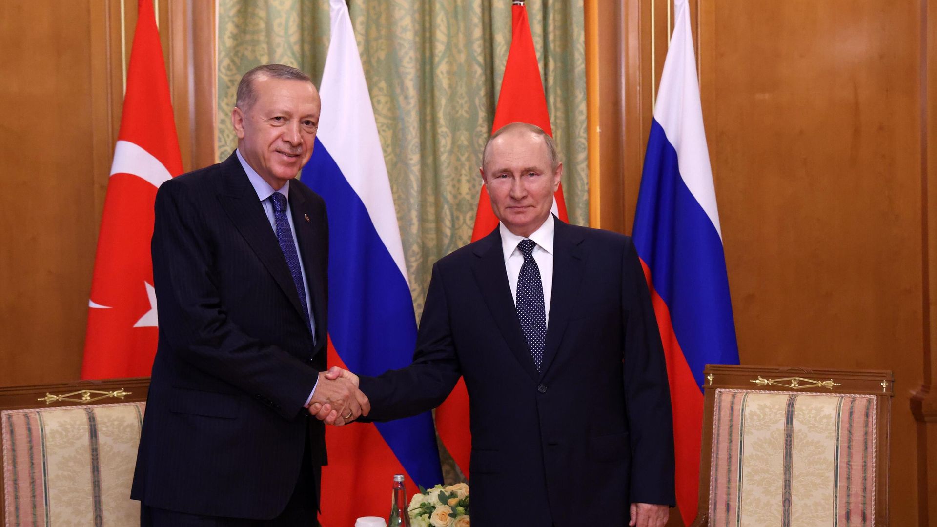 Президент России Владимир Путин и президент Турции Реджеп Тайип Эрдоган  во время встречи в Сочи - РИА Новости, 1920, 05.08.2022