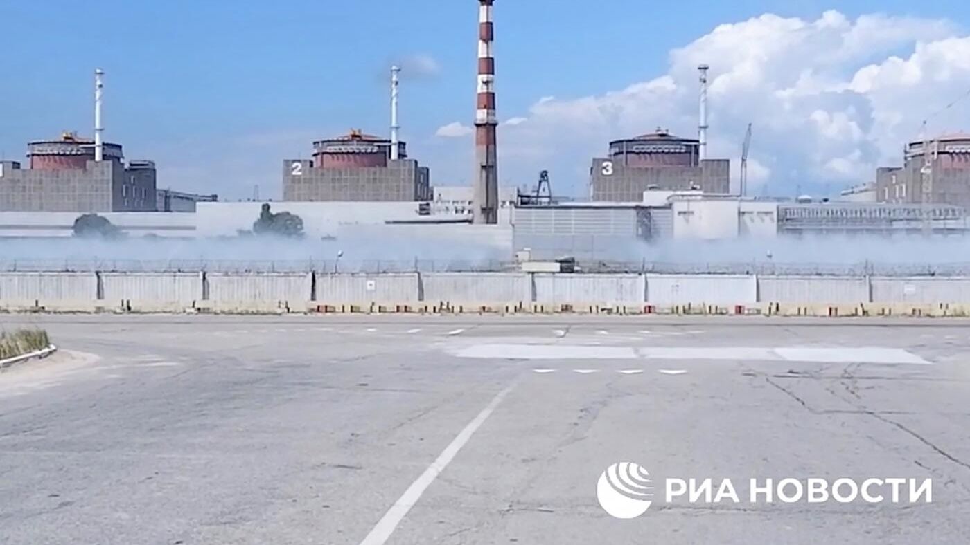 Последствия удара по Запорожской АЭС. Кадр видео Минобороны России - РИА Новости, 1920, 14.08.2022