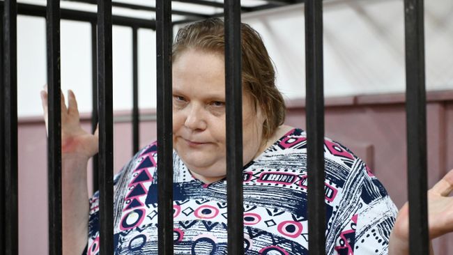 Журналистка Александра Баязитова на заседании Кузьминского суда города Москвы