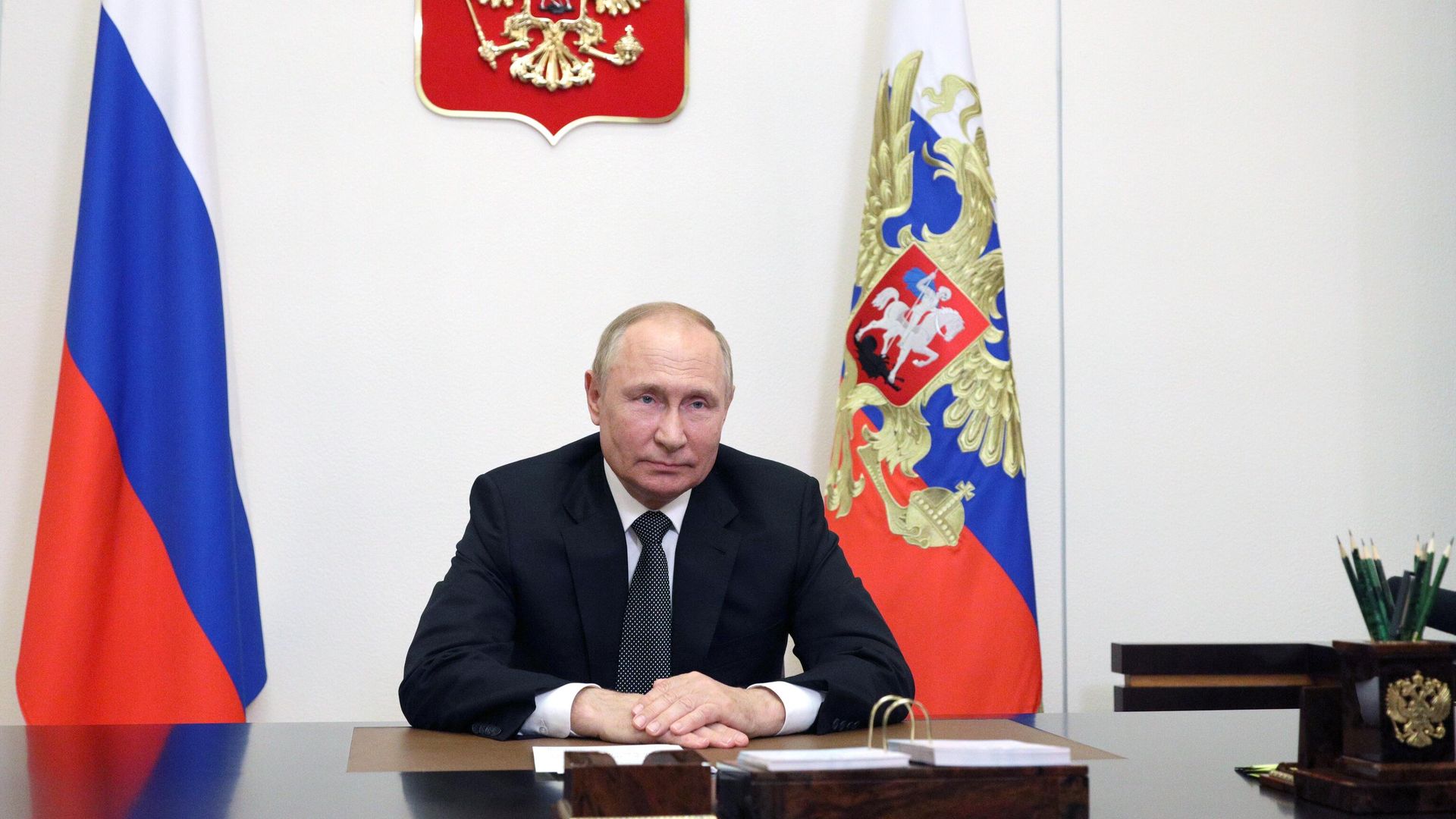 Президент РФ Владимир Путин во время обращения к участникам и гостям X Московской конференции по международной безопасности Президент РФ Владимир Путин во время обращения к участникам и гостям X Московской конференции по международной безопасности - РИА Новости, 1920, 16.08.2022