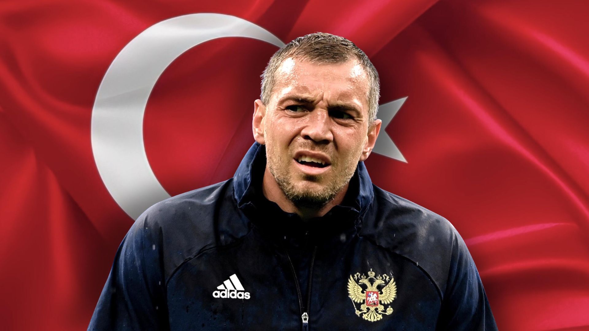 Артем Дзюба на фоне турецкого флага Артем Дзюба на фоне турецкого флага - РИА Новости, 1920, 18.08.2022