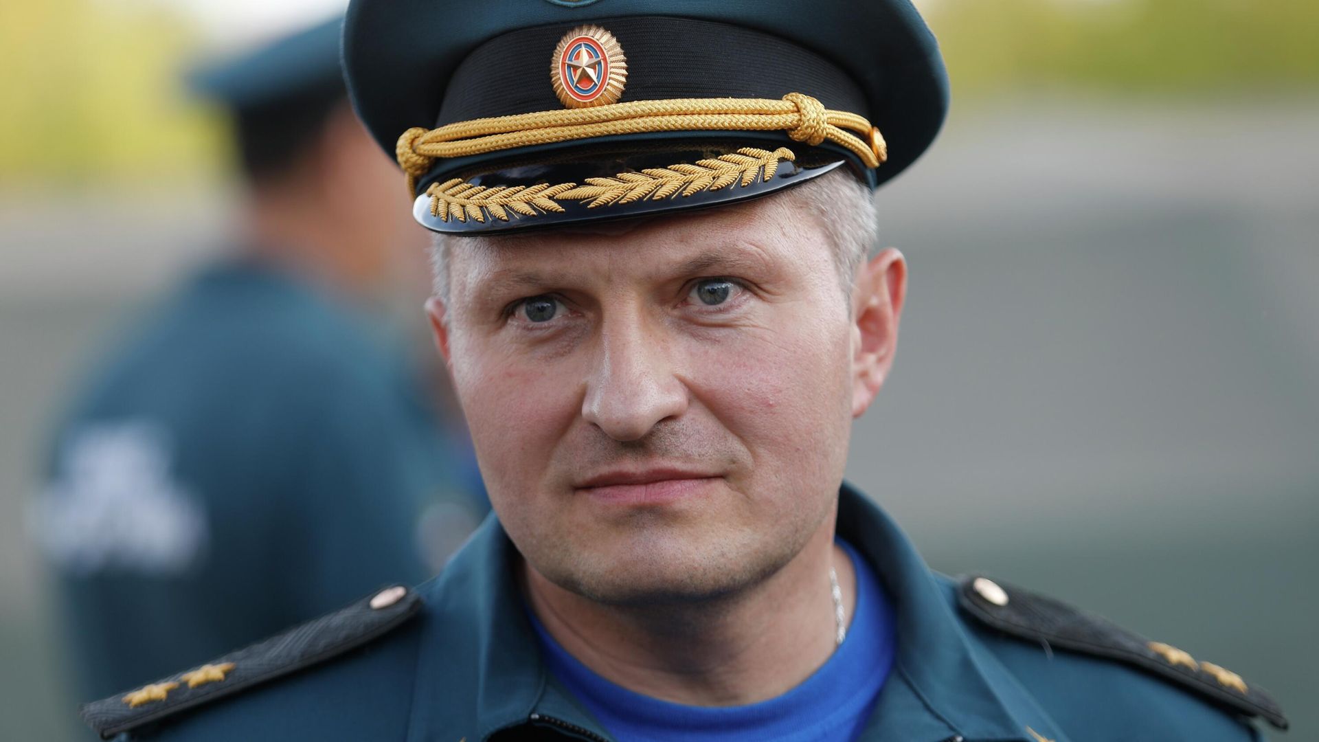 Глава МЧС Александр Куренков на месте тушения пожара недалеко от поселка Кузьмияр Воротынского района Нижегородской области - РИА Новости, 1920, 02.09.2022