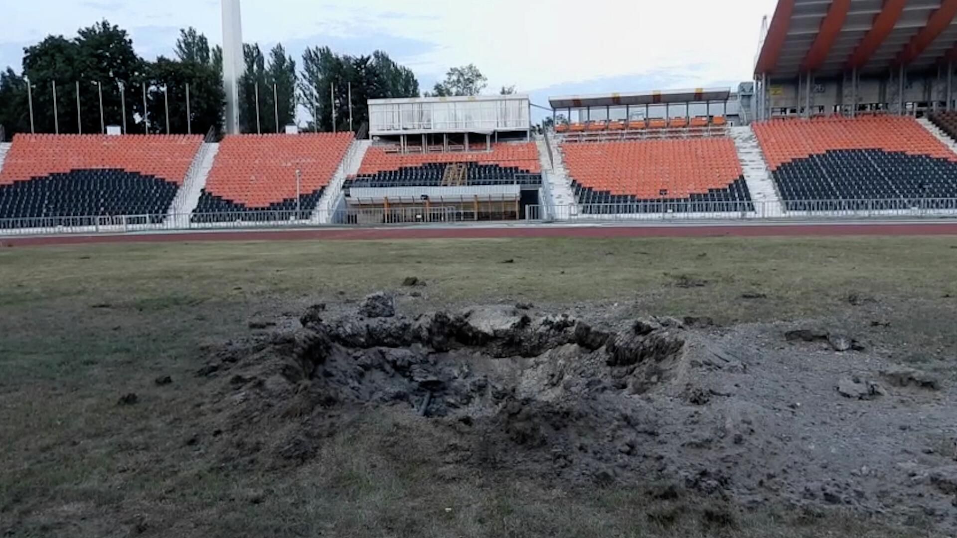 Спортивный комплекс Олимпийский в Донецке после ударов ВСУ Спортивный комплекс Олимпийский в Донецке после ударов ВСУ - РИА Новости, 1920, 26.08.2022