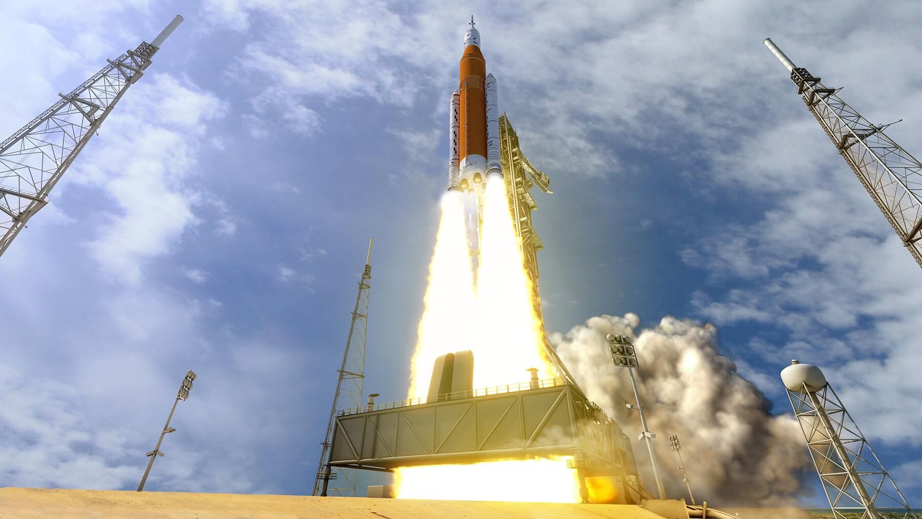 Space Launch System — американская двухступенчатая сверхтяжелая ракета-носитель - РИА Новости, 1920, 02.04.2026