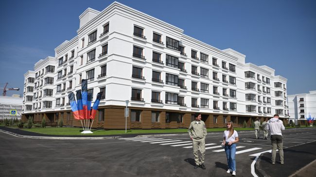 Новый построенный жилой дом в Мариуполе
