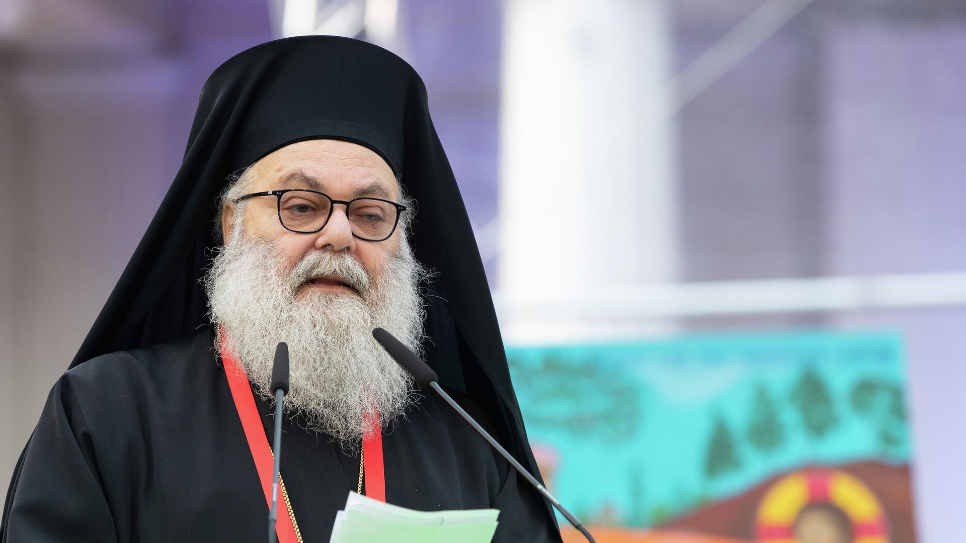 Патриарх Антиохийский и всего Востока Иоанн Х произносит проповедь на 11-й Ассамблее Всемирного совета церквей в Карлсруэ, Германия Патриарх Антиохийский и всего Востока Иоанн Х произносит проповедь на 11-й Ассамблее Всемирного совета церквей в Карлсруэ, Германия - РИА Новости, 1920, 02.09.2022