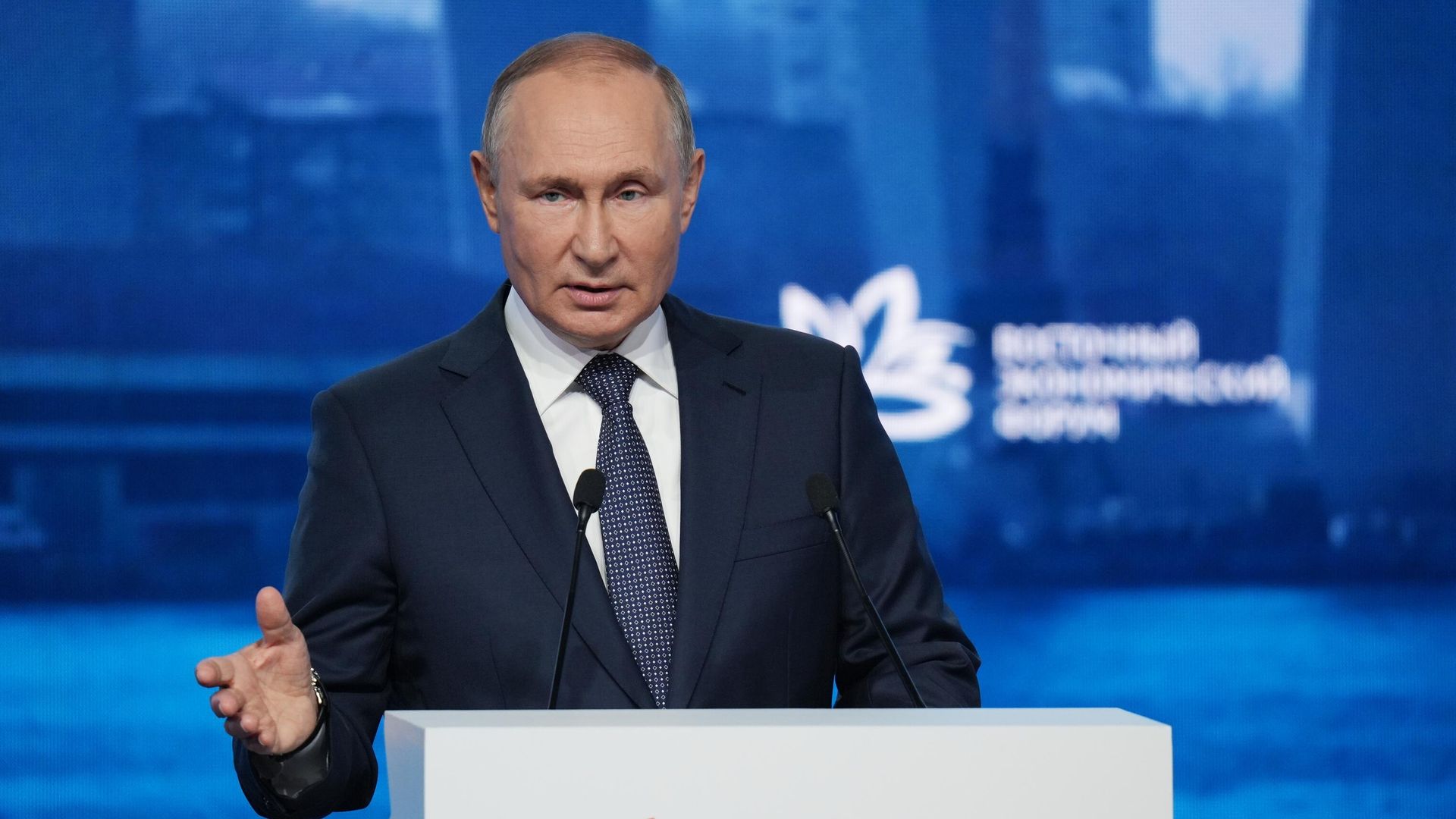 Президент России Владимир Путин выступает на пленарном заседании VII Восточного экономического форума во Владивостоке Президент России Владимир Путин выступает на пленарном заседании VII Восточного экономического форума во Владивостоке - РИА Новости, 1920, 08.09.2022